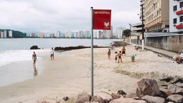 Praia dos Milionários, em São Vicente, é uma das que estão com bandeira vermelha da Cetesb - Cetesb