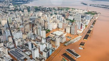 Parte da capital, Porto Alegre (RS), inundada pelas cheias dos rios - Reprodução/Ricardo Stuckert