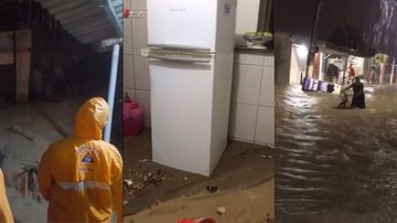 Famílias ficam desabrigadas após forte chuva em Guarujá Alagamento em Guarujá - Reprodução internet