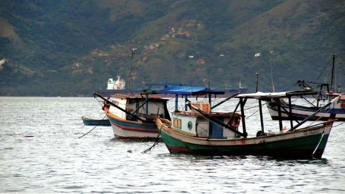 Barcos pesqueiros artesanais em São Sebastião - Reprodução: Cidade e Cultura