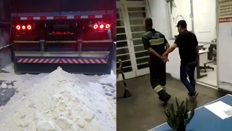 Carga de açúcar adulterado seria exportada via Porto de Santos - Divulgação Polícia Civil