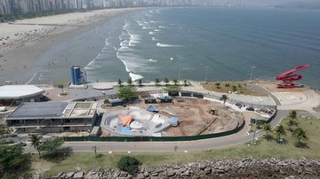 Revitalização do Novo Quebra-Mar avança, pista de skate olímpica finaliza retoques para inauguração em dezembro - Divulgação PMS