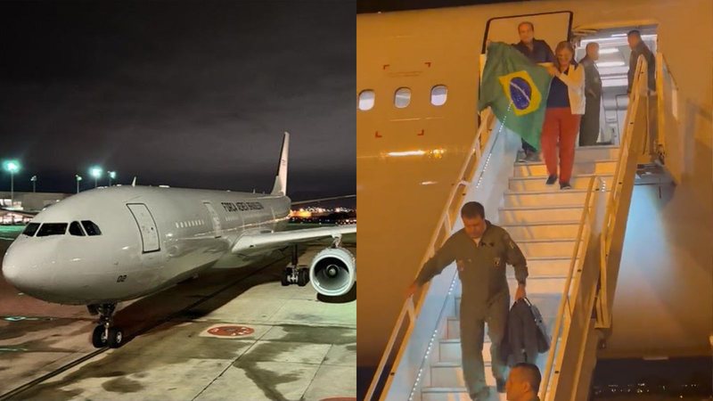 Aeronave KC-30 da FAB, pousou às 1h45 de hoje com 215 brasileiros e 16 pets - Divulgação