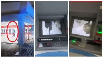 Acusado de destruir caixas eletrônicos em agências bancárias da cidade foi flagrado com drogas - Imagens: Reprodução