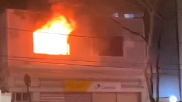 O incêndio destruiu o escritório no Canal 4 - Reprodução TV Cultura
