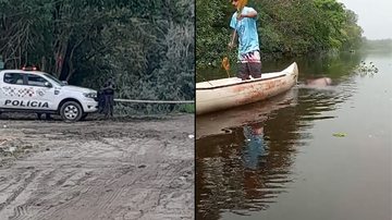 Corpo foi encontrado na manhã de sábado do Rio Itapanhaú - Imagens: Aconteceu em Bertioga / Neto Amâncio