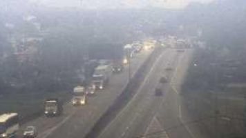Neblina na altura do km 55 da rodovia Anchieta na tarde de hoje - Imagem: Ecovias