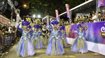 Comissão de Frente da escola de samba Unidos do Garrafão, campeã do carnaval em 2023 - Prefeitura Ilhabela