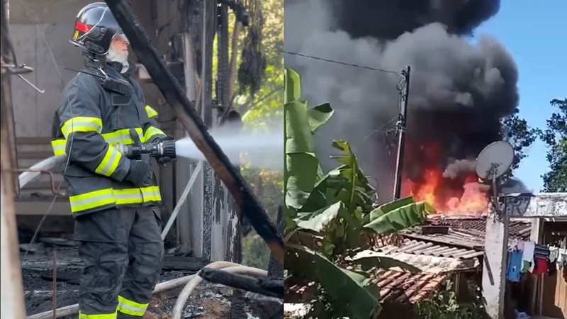 Incêndio destruiu quatro casas no bairro Chácara Vista Linda - Divulgação Caio Matheus