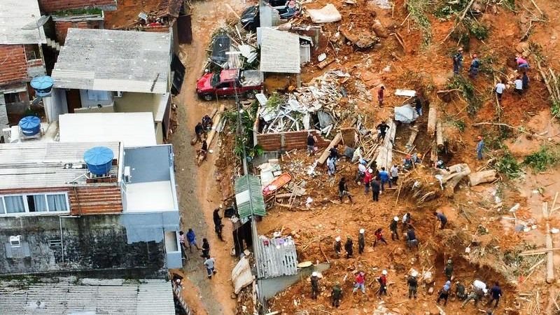 Imagem parcial da destruição ocorrida devido às chuvas intensas - Imagem: Governo/SP