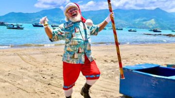 Papai Noel já está curtindo as praias de São Sebastião! - Reprodução/Prefeitura de São Sebastião