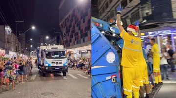 Caminhão da coleta urbana "desfilou" pela avenida Presidente Costa e Silva, no Boqueirão - Reprodução/TikTok
