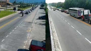 Trafego está lento em Bertioga e São Sebastião - Divulgação DER