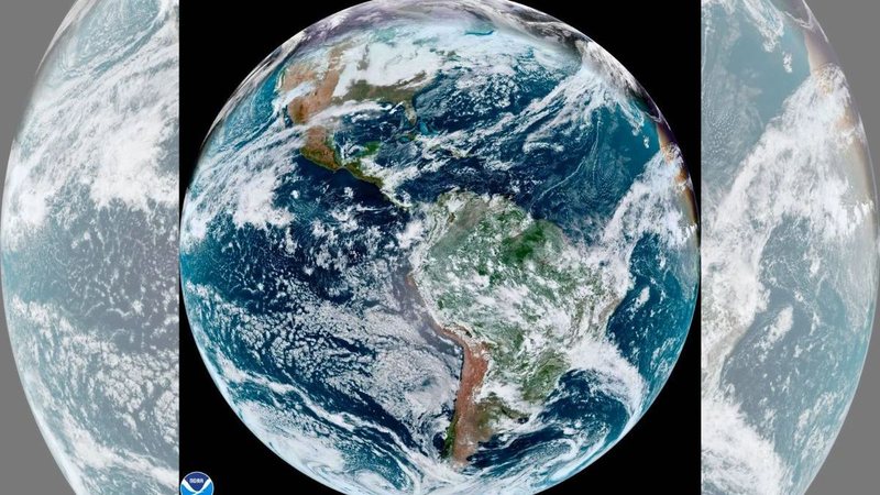Planeta Terra em 1º de janeiro de 2024 - Reprodução/MetSul/Satélite GOES-16