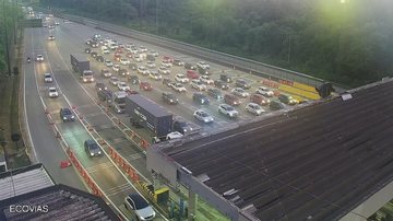 Rodovias apresentam tráfego lento e pontos de congestionamento sentido capital paulista - Divulgação Ecovias