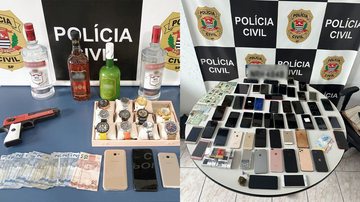Polícia recuperou 78 celulares e apreenderam mais de 13 quilos de drogas - Divulgação Polícia Civil