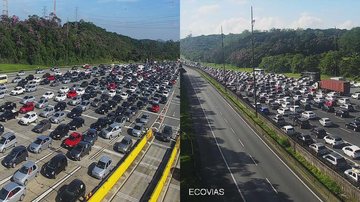 Rodovias apresentam tráfego intenso sentido Baixada Santista - Divulgação Ecovias