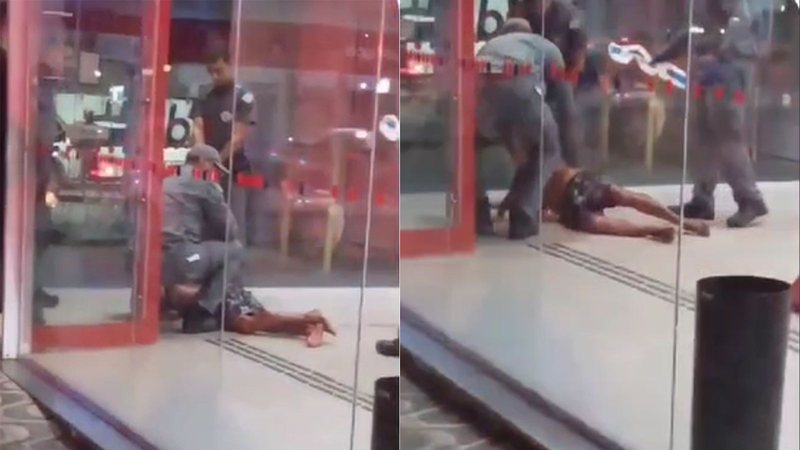 Homem foi imobilizado e encaminhado ao hospital de Bertioga onde segue em observação - Reprodução