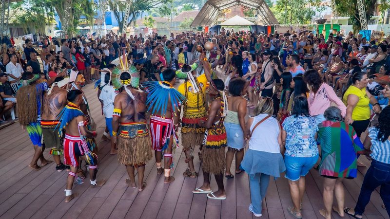 Festival contou com a presença de indígenas do Paraguai e do Equador - Joanderson Piropo/prefeitura de Bertioga