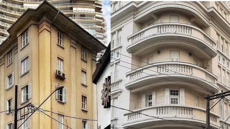 Os dois edifícios são protegidos pelo Conselho de Defesa do Patrimônio Cultural de Santos - Reprodução/Facebook Santos Cidade/Site Refúgios Urbanos