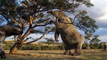 Concepção artística da Eremotherium laurillardi, preguiça-gigante que viveu nas Américas há 12 mil anos - Divulgação/Governo de SP