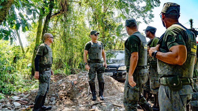 Ferramentas usadas para o desmatamento foram encontradas com os suspeitos - Divulgação/Prefeitura de Bertioga