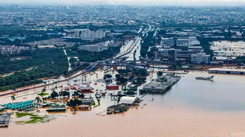 A capital Porto Alegre segue inundada, o que afeta o abastecimento de água para a população - Ricardo Stuckert/PR/Agência Brasil