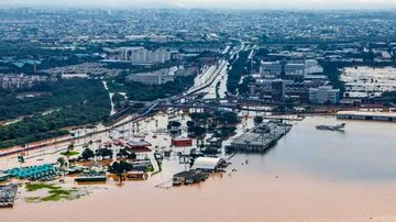 A capital Porto Alegre segue inundada, o que afeta o abastecimento de água para a população - Ricardo Stuckert/PR/Agência Brasil
