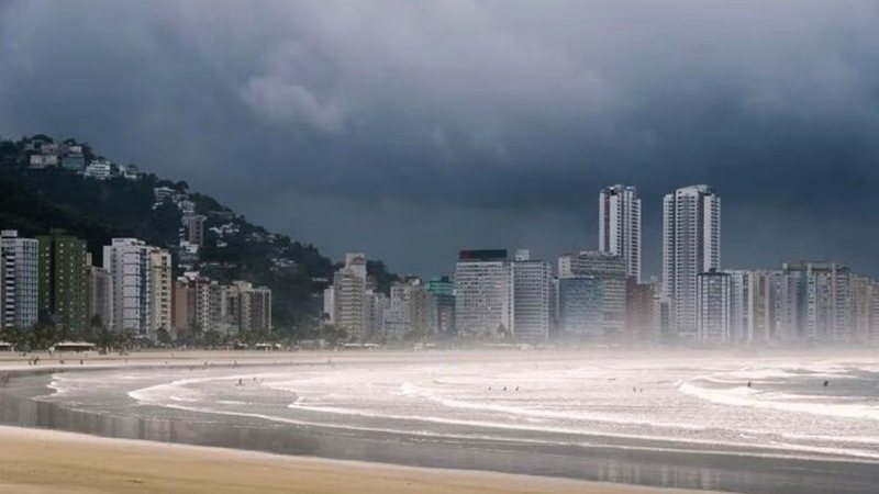 Terça-feira (4) promete ser chuvosa em todo o litoral paulista - Reprodução/Climatempo