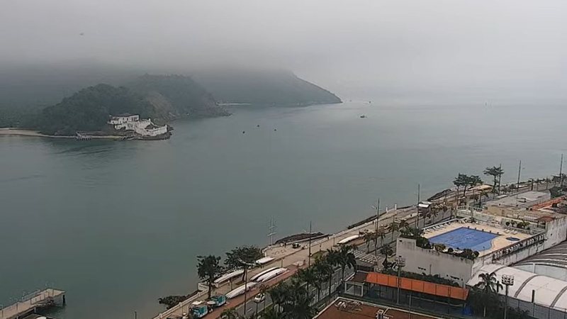 Região da Ponta da Praia, em Santos, ficou com clima europeu - Reprodução Praticagem de São Paulo
