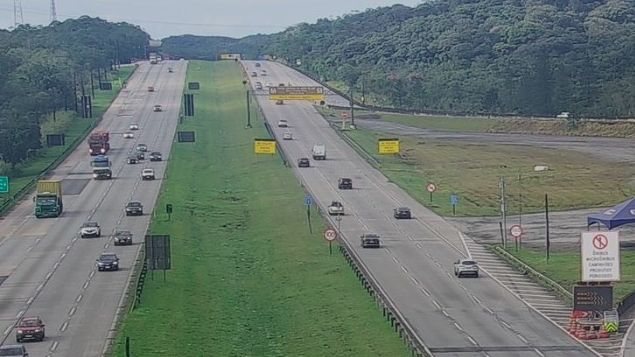 Interligação planalto no km 40 da rodovia dos Imigrantes, na manhã de hoje (26) - Imagem: Reprodução / Ecovias