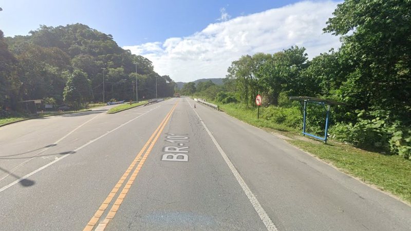 Acidente foi registrado no km 232+300m da estrada, em Bertioga - Reprodução/Google Street View