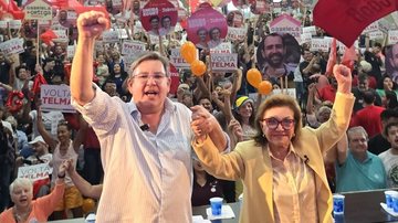 Telma de Souza e Márcio Aurélio Soares oficializam candidatura para a prefeitura de Santos - Reprodução/Instagram Telma de Souza