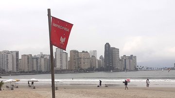 Praia do Gonzaguinha, em São Vicente, é uma das que estão com bandeira vermelha - Esther Zancan