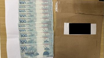 Foram apreendidos mil reais em notas falsas - Polícia Federal/Divulgação