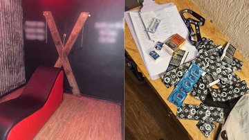 No local foram encontrados instrumentos utilizados no sadomasoquismo, camisinhas e outros itens - Divulgação/Polícia Civil