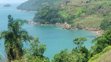 Vista da praia do Prumirim, em Ubatuba, no Litoral Norte de São Paulo - Bruna Vieira