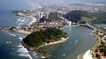 Vista aérea de Itanhaém, litoral de São Paulo - Secom Itanhaém