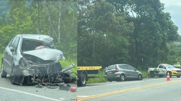 Condutor do Honda Fit teve ferimentos e foi encaminhado ao hospital - Reprodução