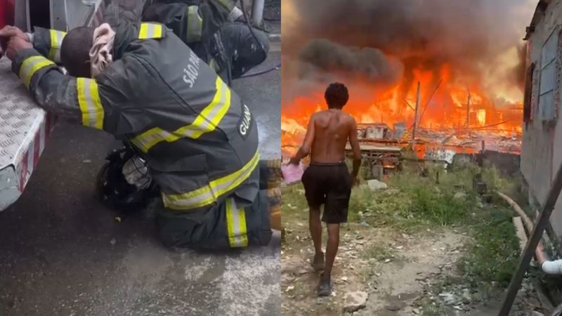 Incêndio teve início por volta das 8h40, no Caminho São Jorge - Reprodução/Internet