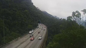 Trecho de serra da rodovia dos Imigrantes nesta manhã de domingo (5) - Divulgação/Ecovias