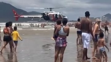 Bruno foi encontrado em cerca de 20 minutos, já submerso - Reprodução/Aconteceu em Bertioga