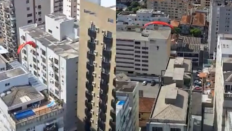 Vídeo gravado pelo piloto Márcio Sobral mostra momento da colisão contra um prédio do bairro Pompeia - Reprodução/Rádio Esplanada