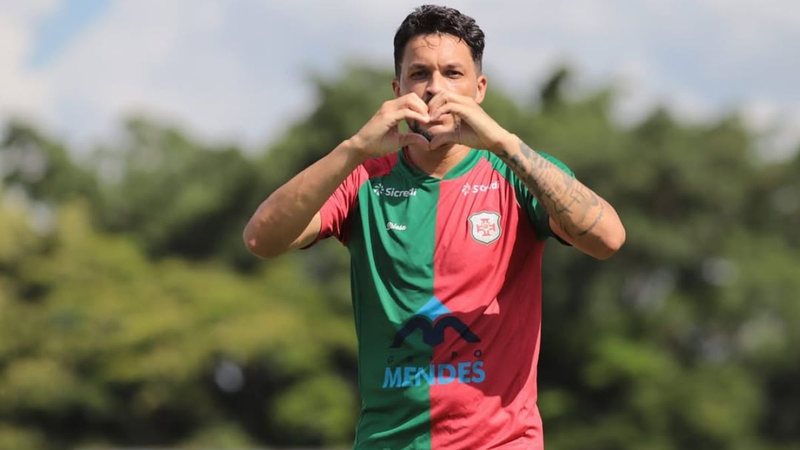 Gol da Portuguesa Santista foi marcado pelo atacante Lucas Vieira - Pedrinho Sartir/Agência Briosa