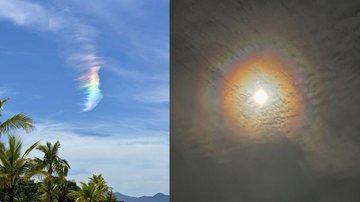 Ambos os fenômenos ocorrem devido a cristais de gelo nas nuvens - Imagens de Rodrigo Adriano e Eleni Nogueira