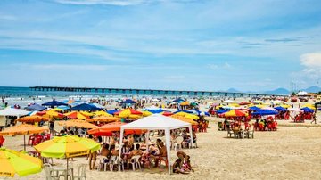 Praia de Agenor de Campos, em Mongaguá, é uma das que estão com bandeira vermelha na Baixada Santista - Prefeitura de Mongaguá