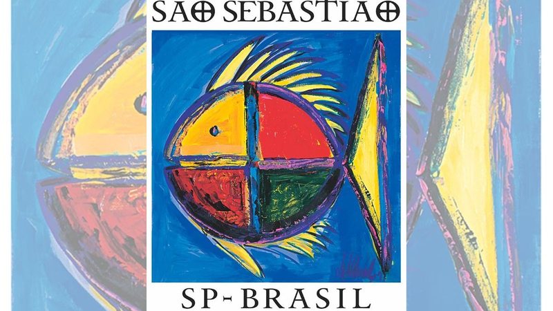 Quadro original do peixinho é um acrílico sobre tela de 1m x 1m - Reprodução