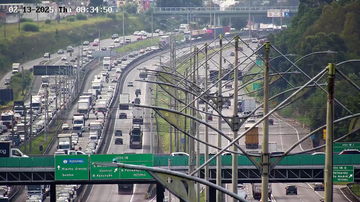 Congestionamento na via Anchieta ocorre do km 20 ao km 17 - Reprodução/Artesp