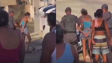 Agressora foi hostilizada pela população, antes de entrar na viatura - Reprodução/Instagram/marcelorickyoficial