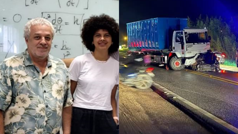 Roberto e Mikaely estavam no carro que colidiu contra um caminhão após ser atingido por outro veículo - Divulgação/IFSP e Reprodução/Redes Sociais